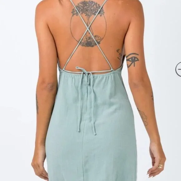 NWT! Princess Polly - Sinclair Mini Dress - Sage - 6 - Picture 2 of 5